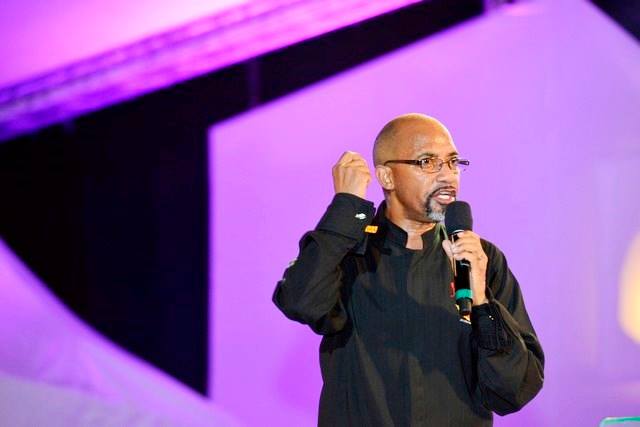 Bishop Tudor Bismark delivering his sermon. "The next 10years, the Continent of Africa will not be the same.......the Lord will take you to a place no generation has been"