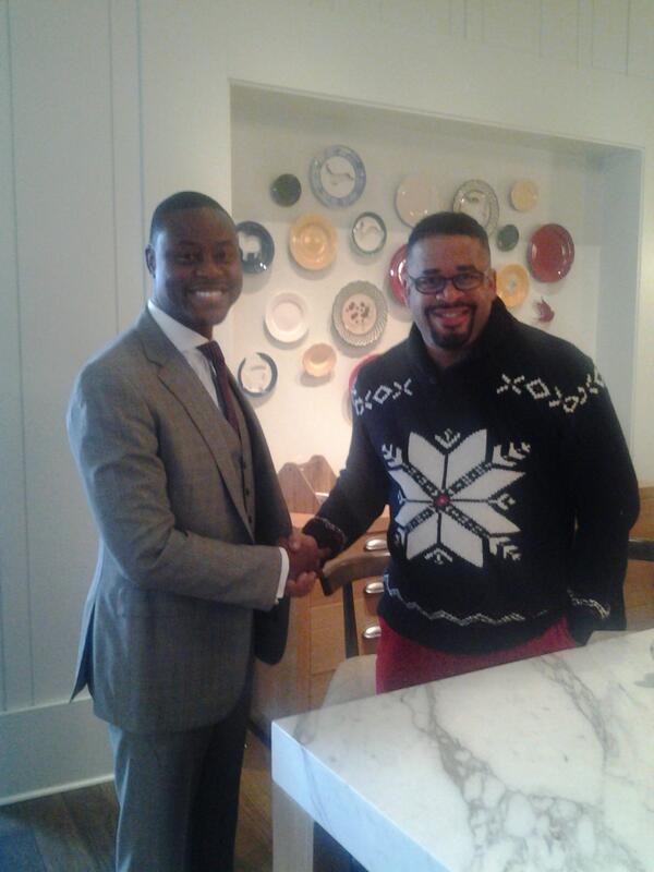 Pastor Charles Jenkins and Byron Cage sealing the deal