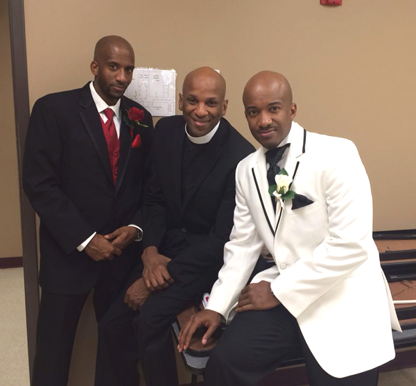 L-R: Rueben's Best Man, Donnie McClurkin, Rueben Chandler