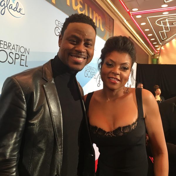 Pastor Charles Jenkins on the red carpet with FOX TV’s “Empire” star and “Celebration of Gospel” host Taraji P. Henson.